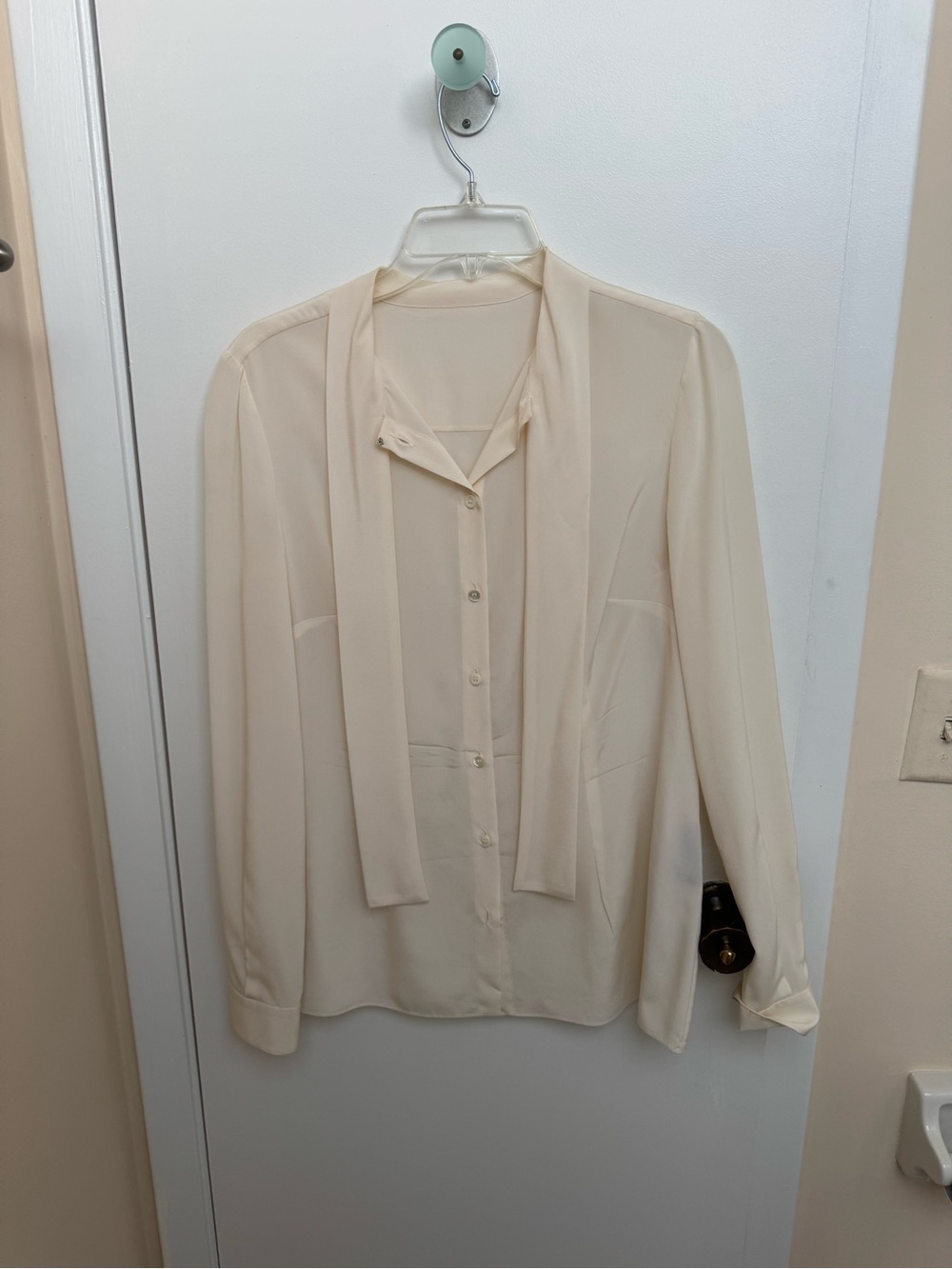 Dolce & Gabbana Cream Tie-Neck Blouse - Women's Top